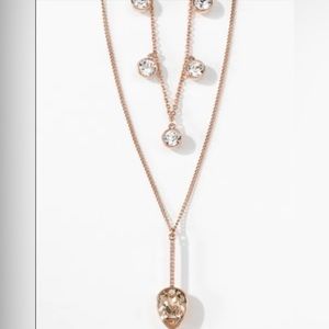 NEW Touchstone Crystal by Swarovski It Takes Two Necklace Blush MSRP $79